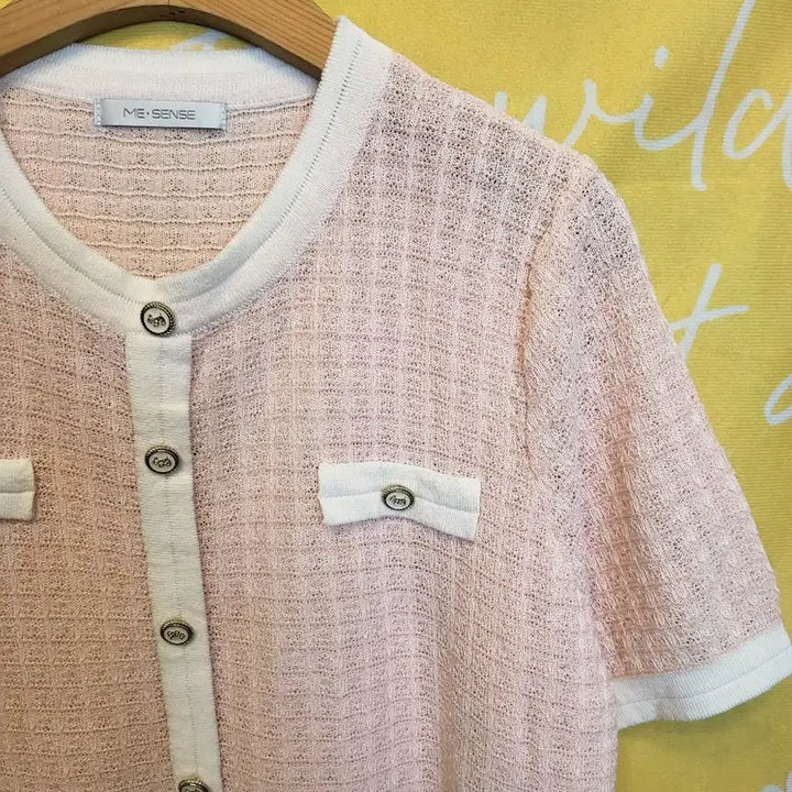 [BUNJANG] MS:SENSE Pink Short Sleeve Knit Top / MS:SENSE 핑크  반팔 니트 24년상품 F