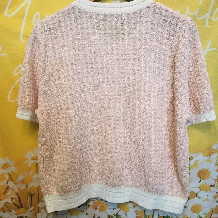 [BUNJANG] MS:SENSE Pink Short Sleeve Knit Top / MS:SENSE 핑크  반팔 니트 24년상품 F