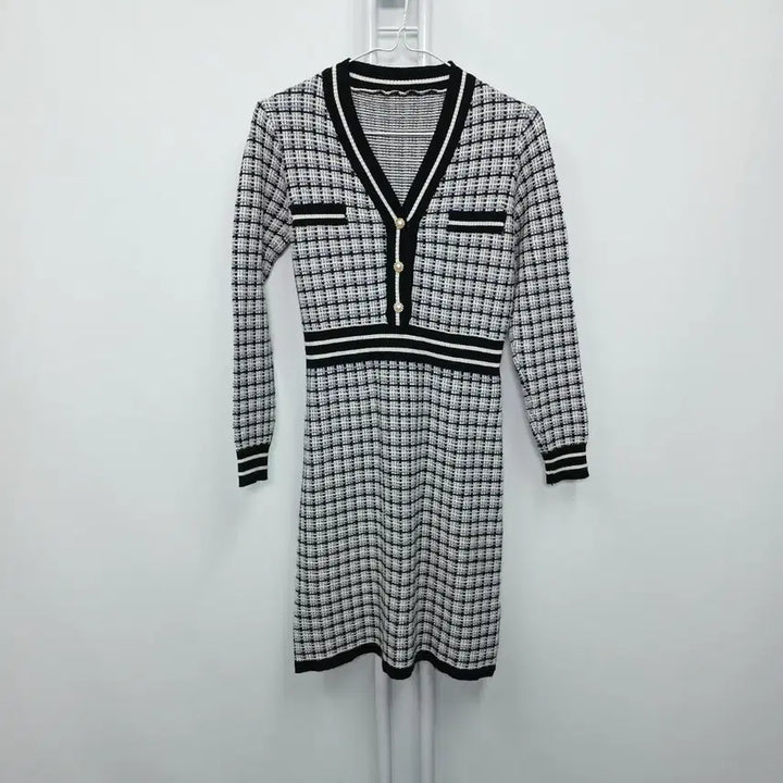 [BUNJANG] Casual Knit Cardigan Dress / 캐주얼 가디건형 니트 원피스 44-55