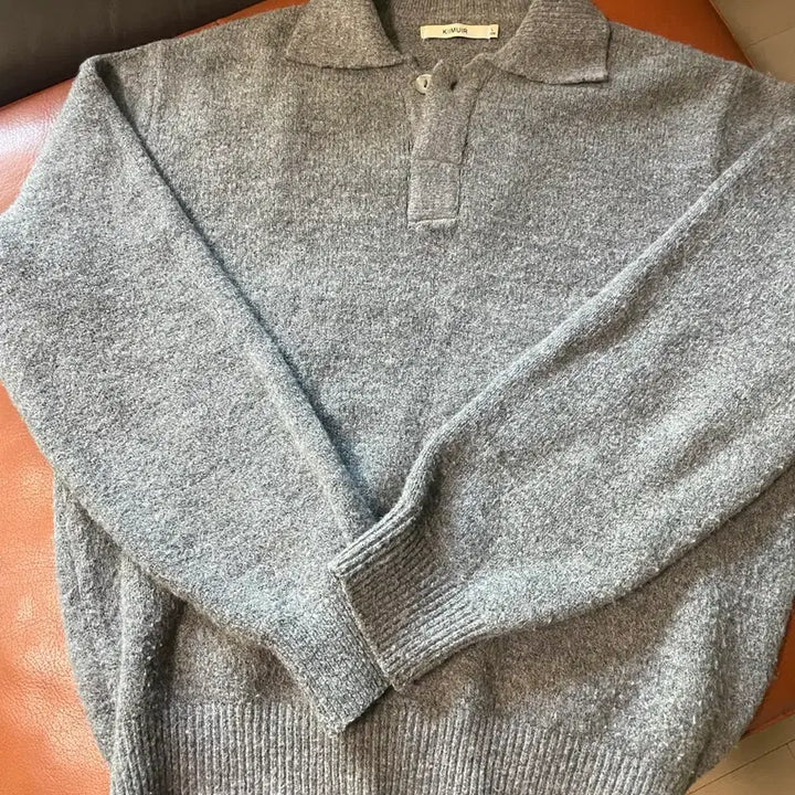 [BUNJANG] KIMUUE Boucle Collar Knit Charcoal / 키뮤어 부클 카라니트 차콜