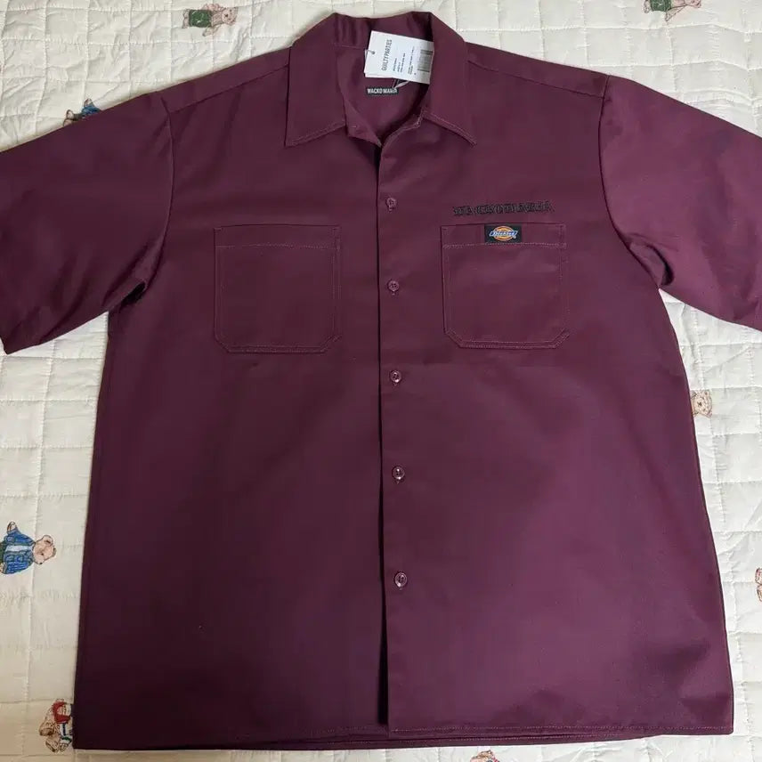 [BUNJANG] Wacko Maria x Dickies Burgundy Short Sleeve Shirt / [M] 와코마리아x디키즈 셔츠 버건디 반팔 셔츠