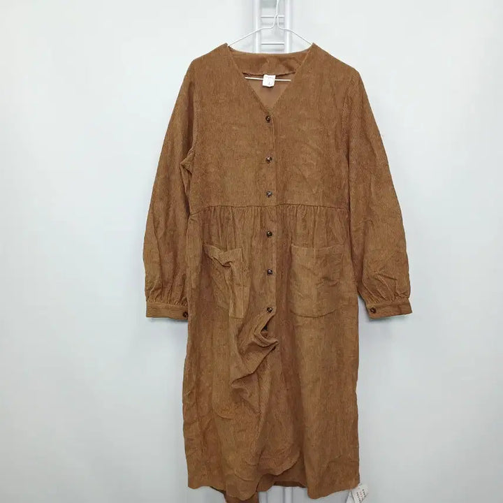 [BUNJANG] Casual Corduroy Long Sleeve Dress / 캐주얼 새상품 코듀로이 긴팔 원피스 66