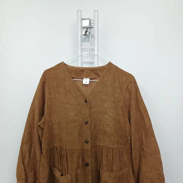 [BUNJANG] Casual Corduroy Long Sleeve Dress / 캐주얼 새상품 코듀로이 긴팔 원피스 66