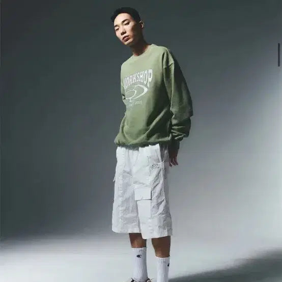 [BUNJANG] Travel Workshop Patched Cargo Bermuda Shorts / [새상품] 트래블 워크샵 패치드 카고 버뮤다 L 쇼츠 반바지 오프 화이트