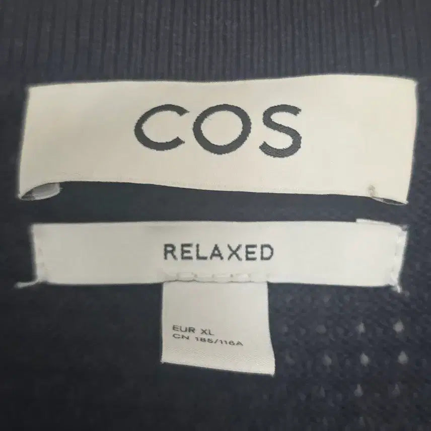 [SOLD OUT] COS 코스 네이비 와플 니트 셔츠 가디건 오버핏 XL (가슴60)