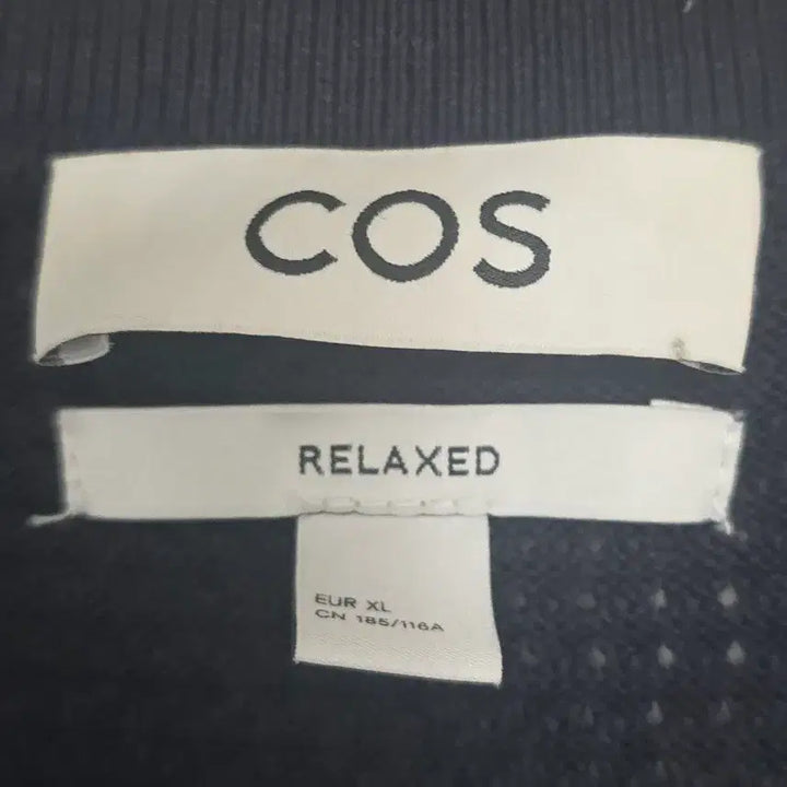 [SOLD OUT] COS 코스 네이비 와플 니트 셔츠 가디건 오버핏 XL (가슴60)