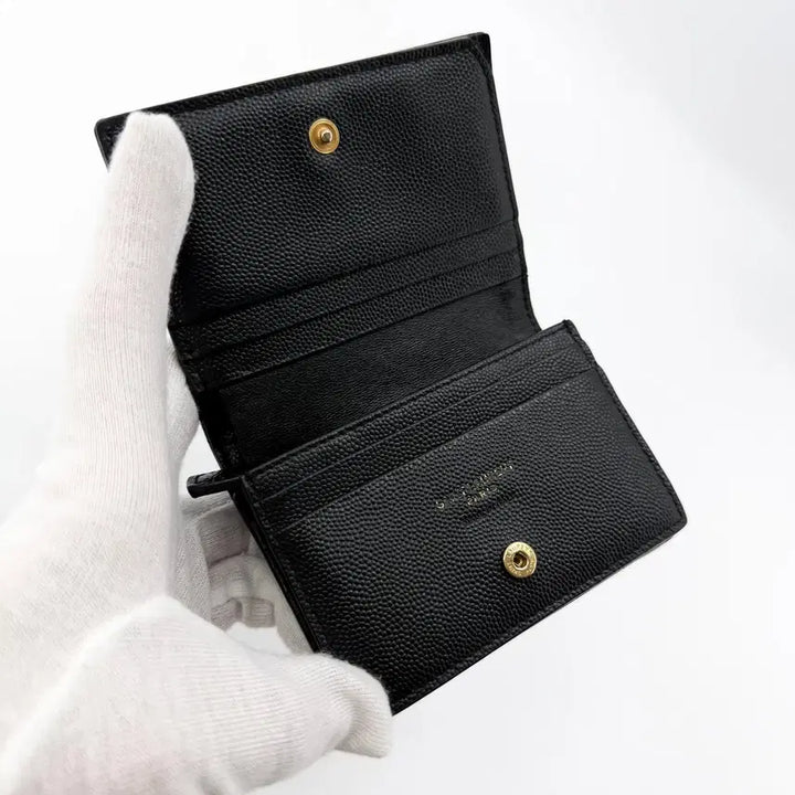 [BUNJANG] Saint Laurent Monogram Gold Flap Bifold Wallet 668290 / 생로랑 모노그램 금장 플랩 반지갑 668290