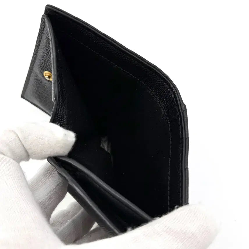 [BUNJANG] Saint Laurent Monogram Gold Flap Bifold Wallet 668290 / 생로랑 모노그램 금장 플랩 반지갑 668290