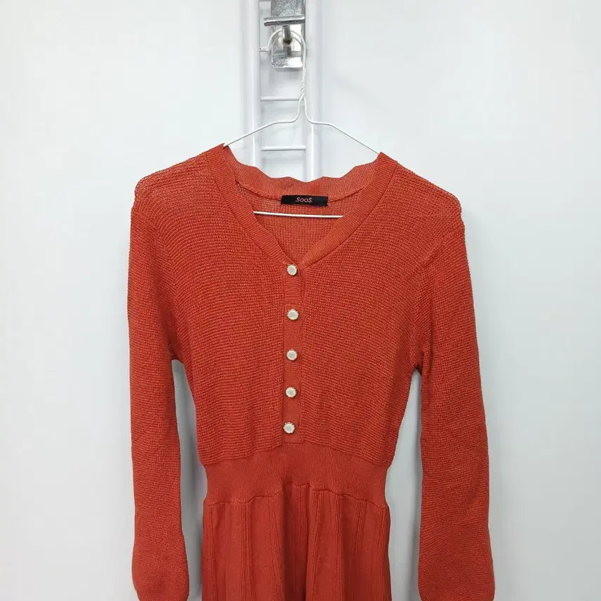 [BUNJANG] SOOS Knit Cardigan Dress / SOOS 가디건형 니트 원피스 44-55