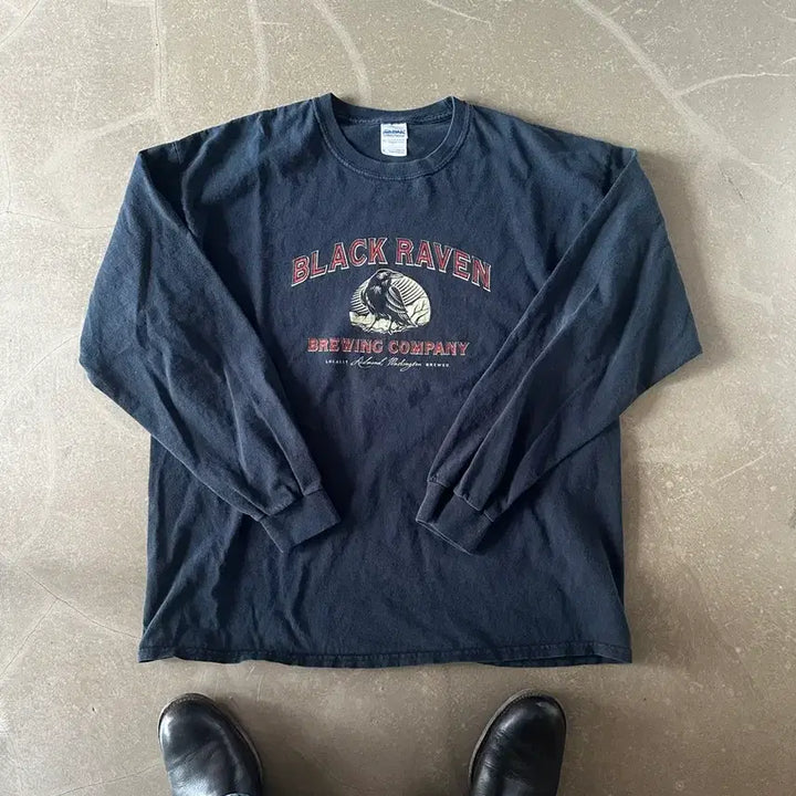 [BUNJANG] Black Raven Brewing Company Long Sleeve T-shirt / BLACK RAVEN BREWING COMPANY 롱 슬리브 긴팔티