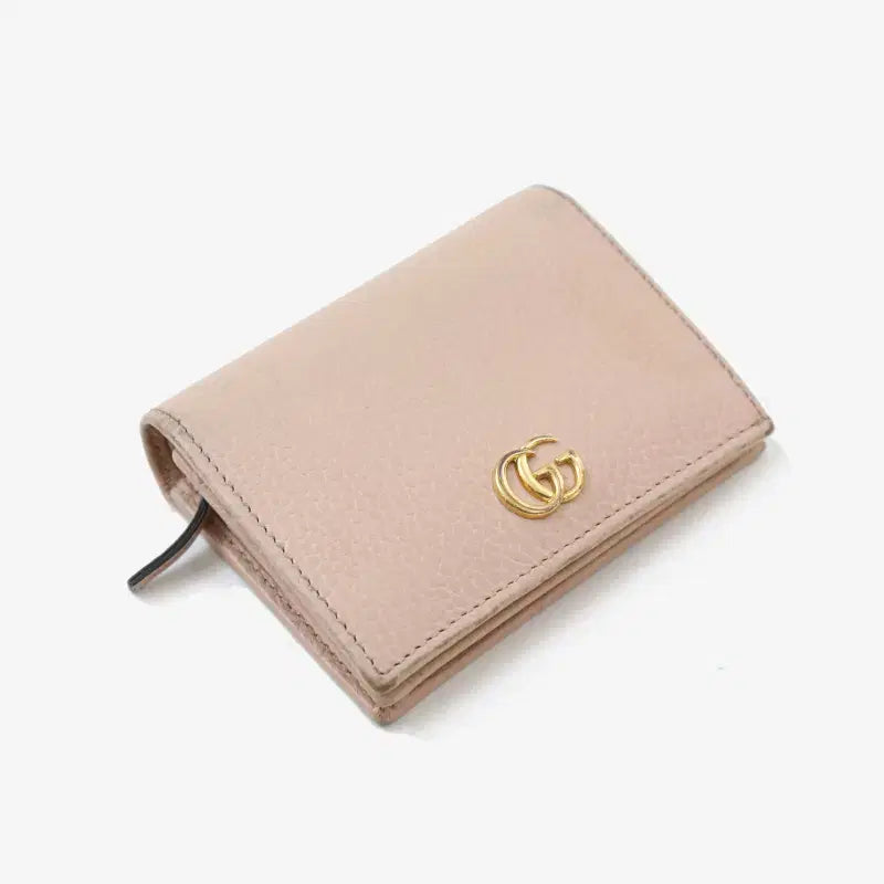 [BUNJANG] Gucci GG Marmont Bifold Wallet Beige Pink / (정품)구찌 456126 GG 마몬트 반지갑 가죽 베이지핑크