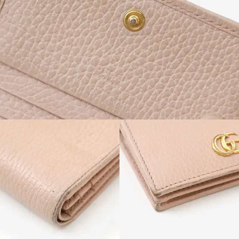 [BUNJANG] Gucci GG Marmont Bifold Wallet Beige Pink / (정품)구찌 456126 GG 마몬트 반지갑 가죽 베이지핑크