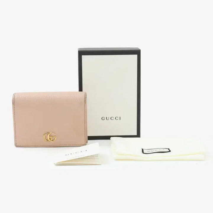 [BUNJANG] Gucci GG Marmont Bifold Wallet Beige Pink / (정품)구찌 456126 GG 마몬트 반지갑 가죽 베이지핑크