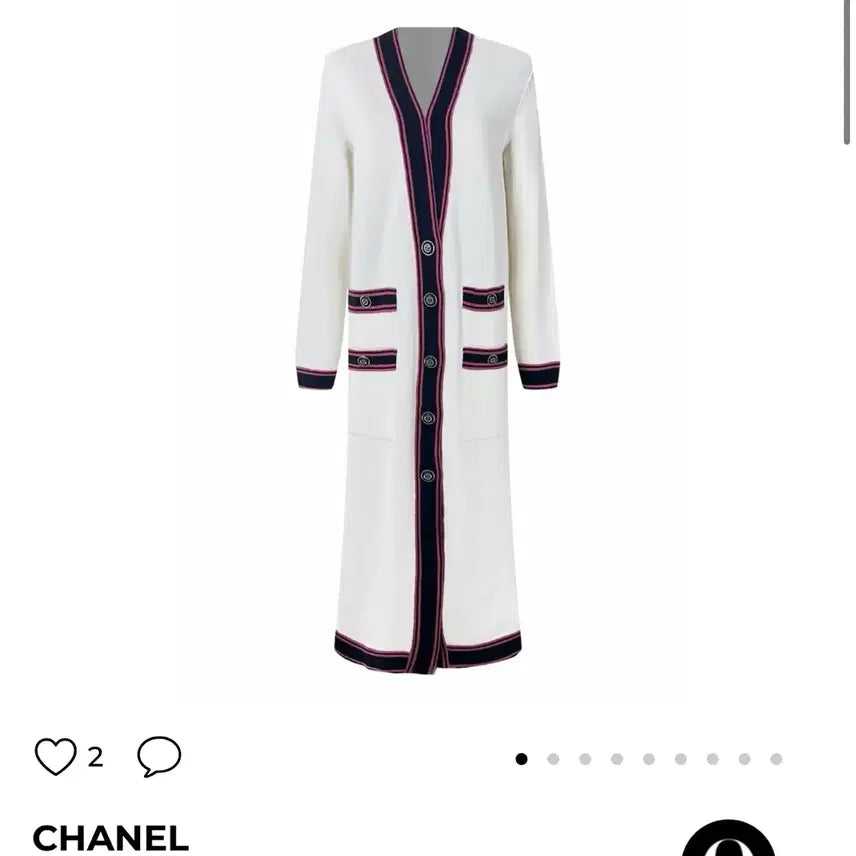 [BUNJANG] Karl Lagerfeld White Long Cardigan / 25FW 칼라거펠트 화이트 롱 가디건 90