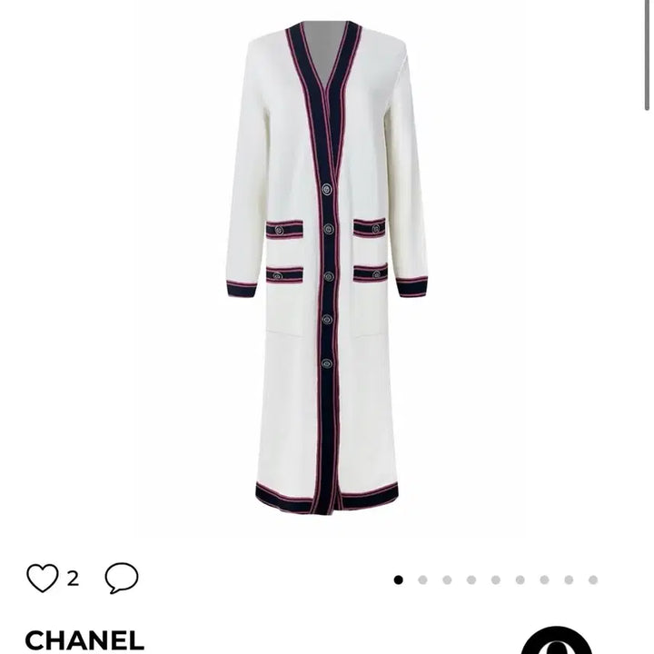 [BUNJANG] Karl Lagerfeld White Long Cardigan / 25FW 칼라거펠트 화이트 롱 가디건 90