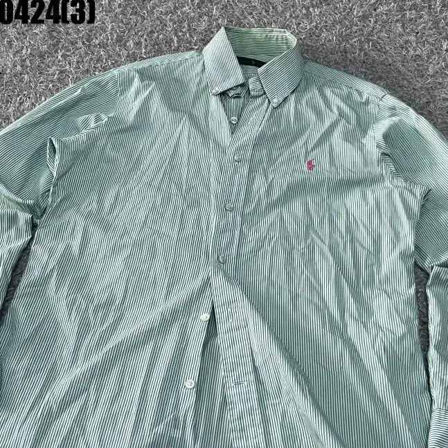 [BUNJANG] Ralph Lauren Striped Long Sleeve Shirt (Size S) / 랄프로렌 스트라이프 긴팔 셔츠 S 실측 95