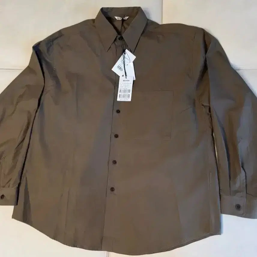 [BUNJANG] Auralee Washed Finx Twill Big Shirt Brown / [5] 오라리 워시드 Finx 트윌 빅 셔츠 브라운 새상품