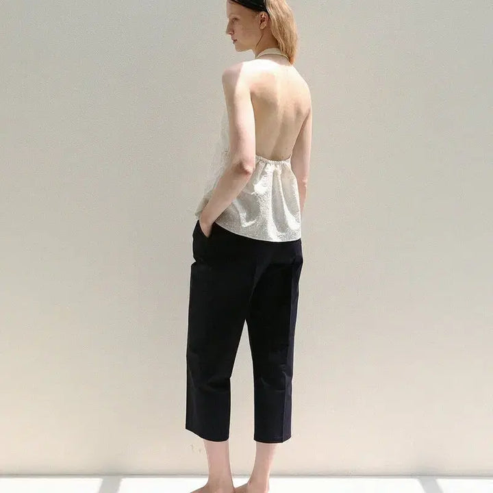 [BUNJANG] Vino Kim Ji Young Embroidered Halterneck Blouse / 하트시그널 김지영 착용) fadeiin 페이딘 홀터넥 비노 자수 블라우스
