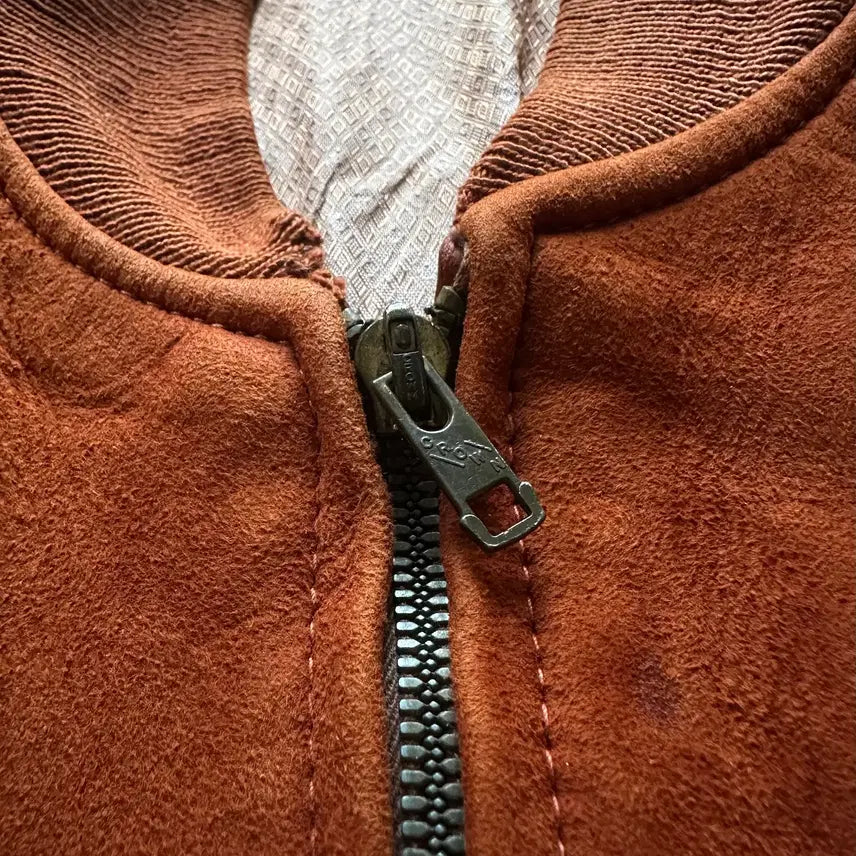 [BUNJANG] 50s USA Deerskin Suede Leather Bomber Jacket / 50s USA 빈티지 디어스킨 봄버 스웨이드 레더 자켓