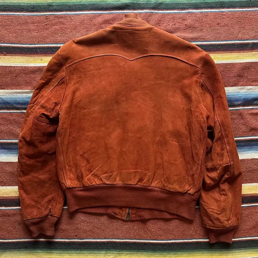 [BUNJANG] 50s USA Deerskin Suede Leather Bomber Jacket / 50s USA 빈티지 디어스킨 봄버 스웨이드 레더 자켓