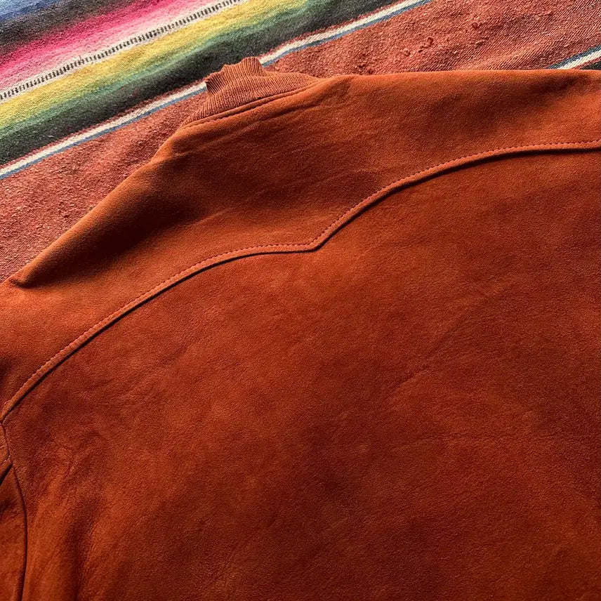 [BUNJANG] 50s USA Deerskin Suede Leather Bomber Jacket / 50s USA 빈티지 디어스킨 봄버 스웨이드 레더 자켓