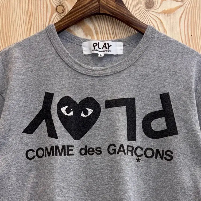 [BUNJANG] Comme des Garcons Play T-Shirt Gray / 꼼데가르송 플레이 티셔츠 그레이