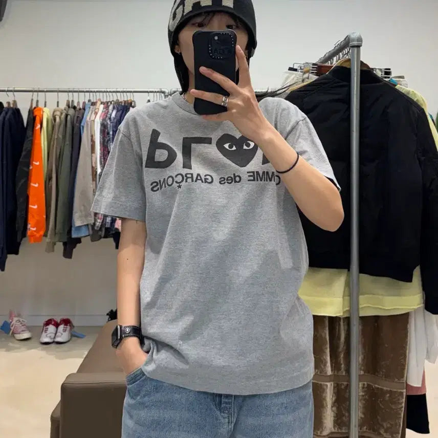 [BUNJANG] Comme des Garcons Play T-Shirt Gray / 꼼데가르송 플레이 티셔츠 그레이