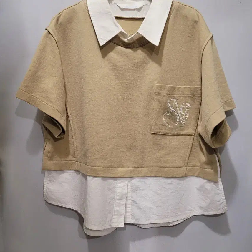 [SOLD OUT] VOV레이어드 반팔 티셔츠 (베이지)