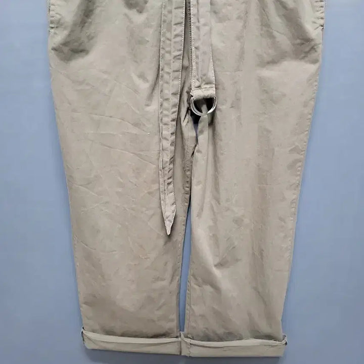 [BUNJANG] Khaki Belted Overalls / 카키색 벨트 멜빵 바지