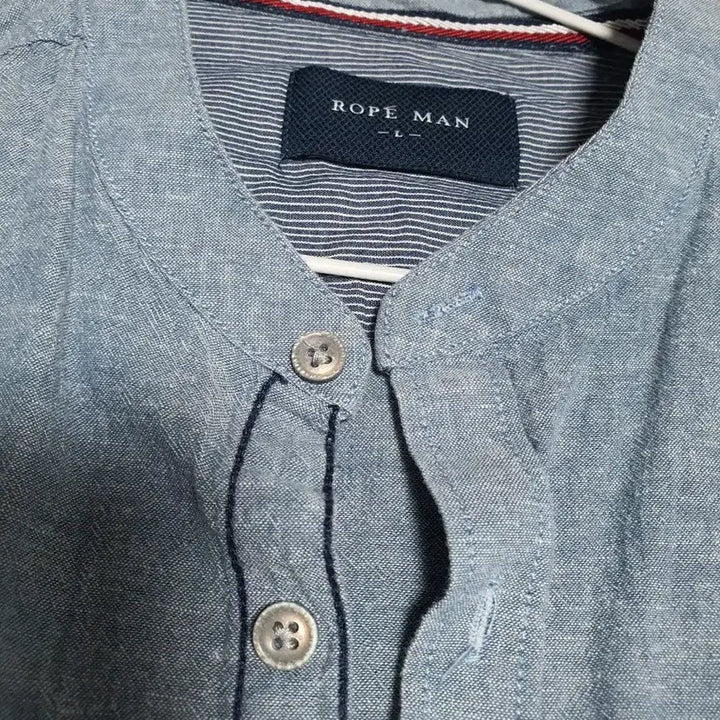 [BUNJANG] ROPE MAN China Collar Shirt (L) / (봄여름가을용)ROPE MAN 차이나 카라 셔츠 L 95-100사이즈
