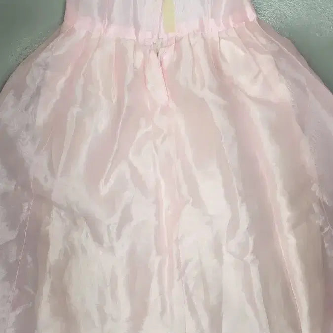 [BUNJANG] Pink Floral Embroidered Hanbok Dress / 꽃 자수 행사한복