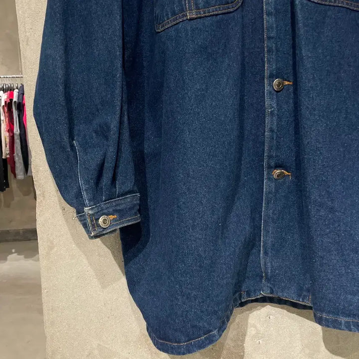 [BUNJANG] Fat Palm Blue Denim Work Over Shirt Jacket / 팻 팜 진청 워크 오버 데님 셔츠 자켓