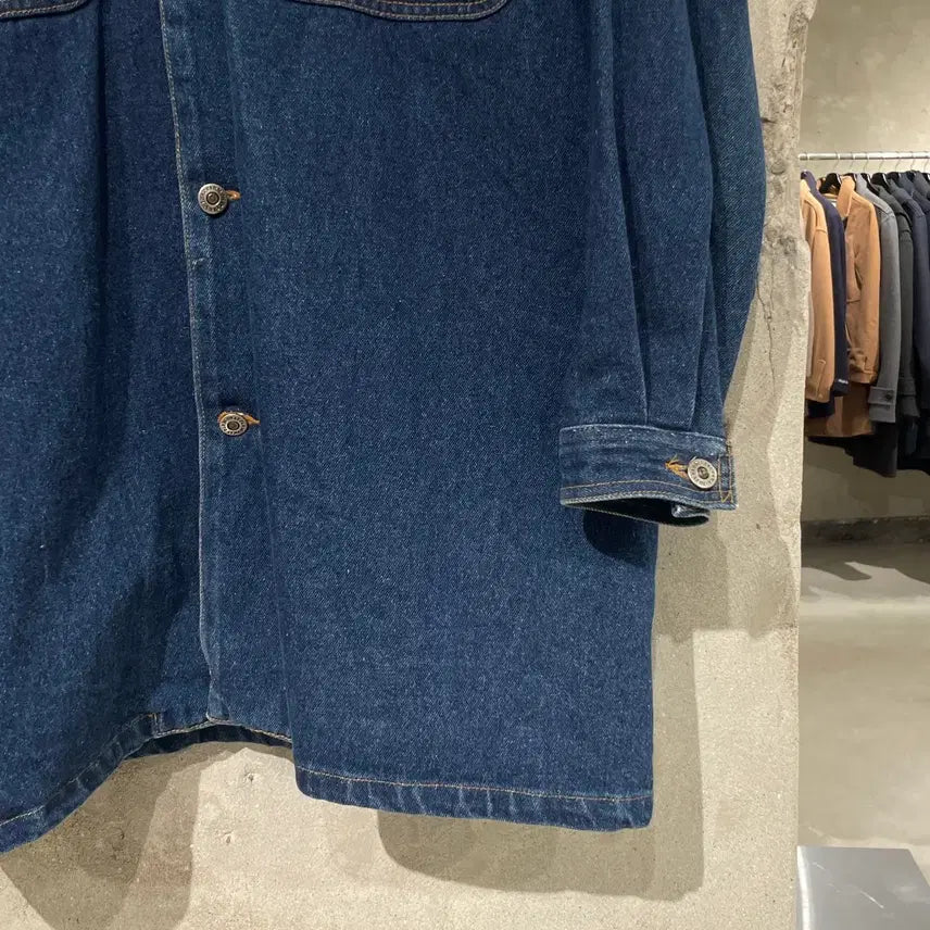 [BUNJANG] Fat Palm Blue Denim Work Over Shirt Jacket / 팻 팜 진청 워크 오버 데님 셔츠 자켓