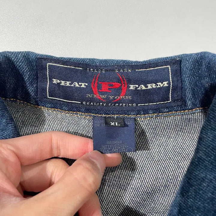 [BUNJANG] Fat Palm Blue Denim Work Over Shirt Jacket / 팻 팜 진청 워크 오버 데님 셔츠 자켓