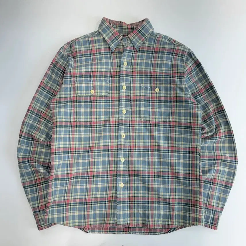 [BUNJANG] Polo Two-Pocket Blue Check Shirt / Polo 폴로 투포켓 블루 체크셔츠