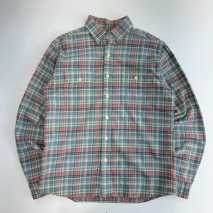 [BUNJANG] Polo Two-Pocket Blue Check Shirt / Polo 폴로 투포켓 블루 체크셔츠