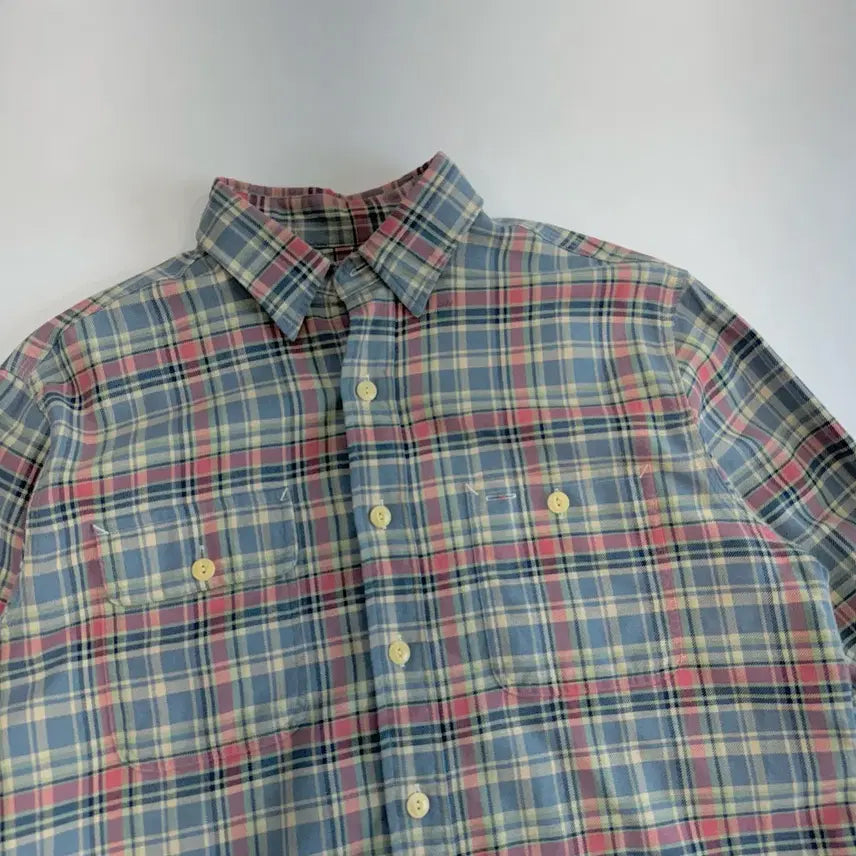 [BUNJANG] Polo Two-Pocket Blue Check Shirt / Polo 폴로 투포켓 블루 체크셔츠