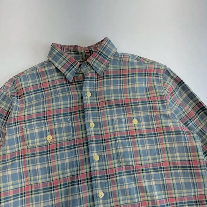 [BUNJANG] Polo Two-Pocket Blue Check Shirt / Polo 폴로 투포켓 블루 체크셔츠