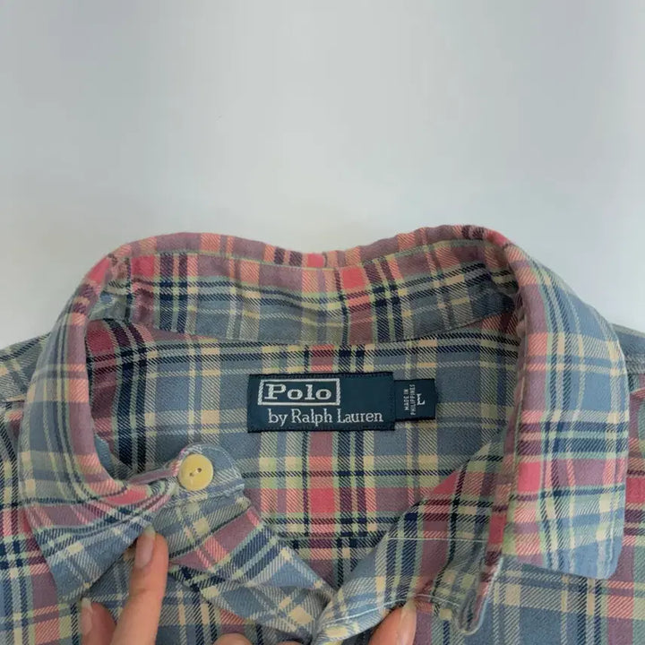 [BUNJANG] Polo Two-Pocket Blue Check Shirt / Polo 폴로 투포켓 블루 체크셔츠