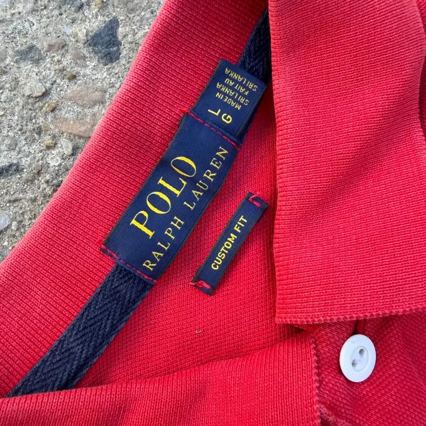 [BUNJANG] Polo Ralph Lauren Red Long Sleeve Polo Shirt / 폴로 랄프로렌 레드 긴팔 카라티