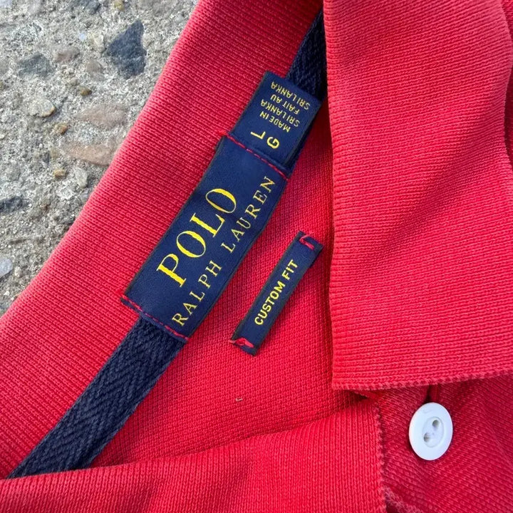 [BUNJANG] Polo Ralph Lauren Red Long Sleeve Polo Shirt / 폴로 랄프로렌 레드 긴팔 카라티