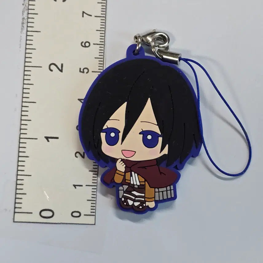 [BUNJANG] Attack on Titan Mikasa Ackerman Rubber Mascot Keyring / 진격의 거인 미카사 아커만 러버 마스코트 열쇠고리 키링 키홀더 참 스트랩