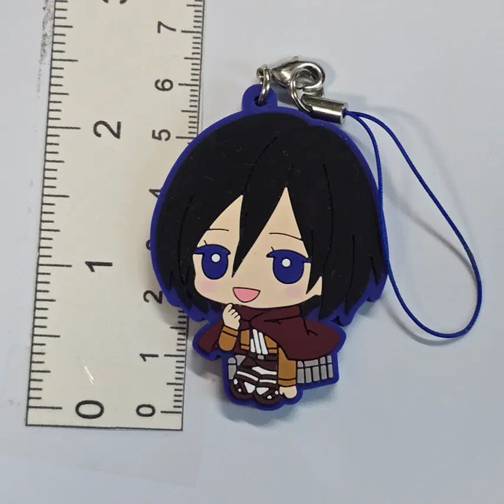[BUNJANG] Attack on Titan Mikasa Ackerman Rubber Mascot Keyring / 진격의 거인 미카사 아커만 러버 마스코트 열쇠고리 키링 키홀더 참 스트랩