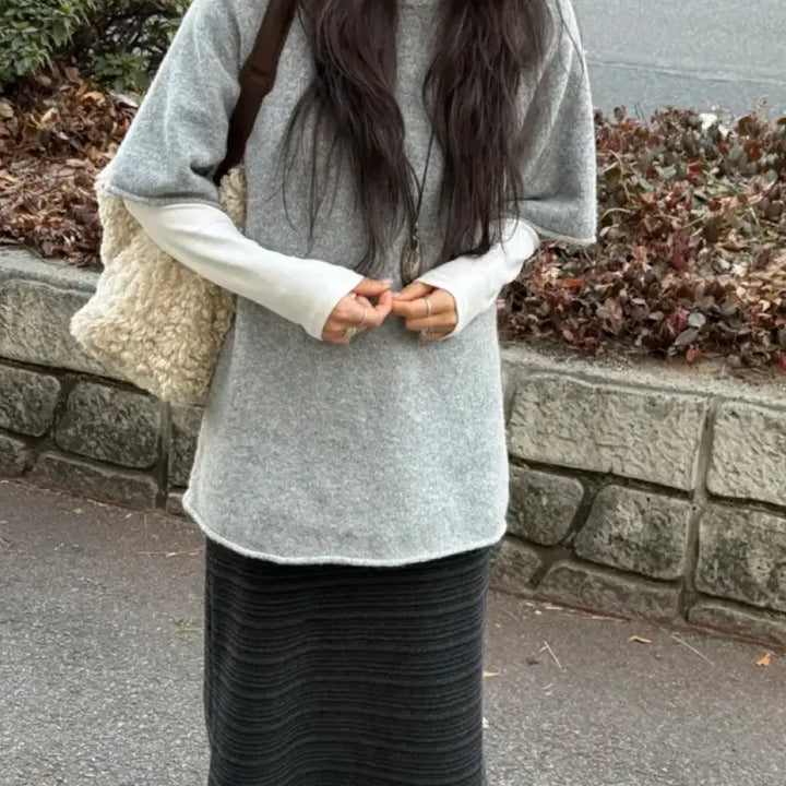 [BUNJANG] Layered Oversized Short Sleeve Knit / 레이어드 오버핏 반팔니트