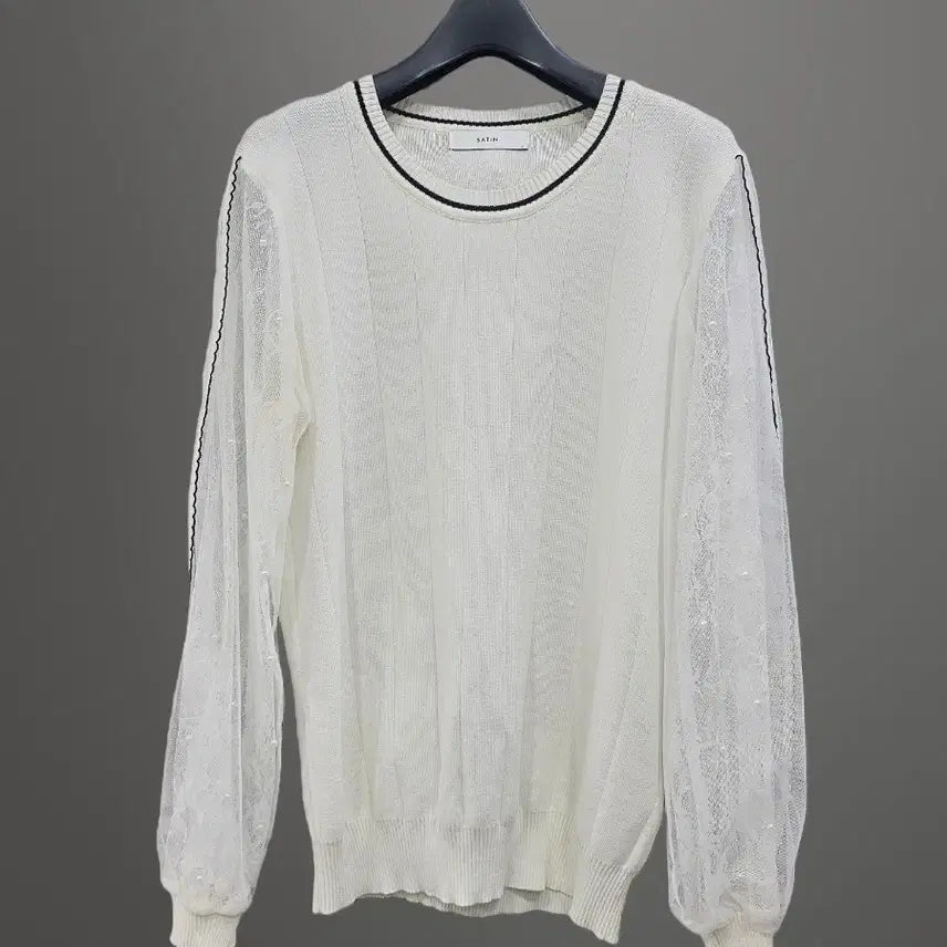 [SOLD OUT] satin 샤틴 이중 시스루 소매 니트