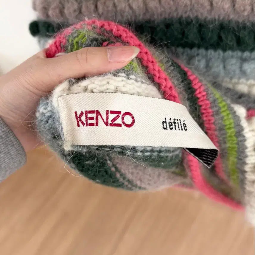 [BUNJANG] Kenzo DeFile Bold Textured High Neck Knit / 겐조 데필레 멀티컬러 볼드 텍스쳐 하이넥 니트
