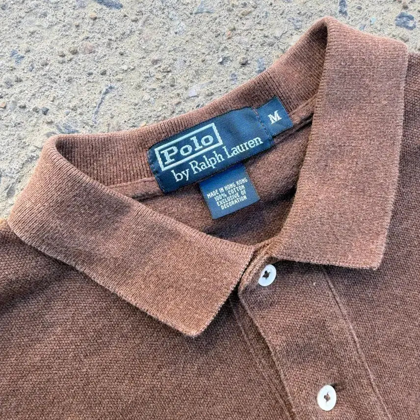 [BUNJANG] Polo Ralph Lauren Brown Long Sleeve Polo Shirt / 폴로 랄프로렌 브라운 긴팔 폴로티