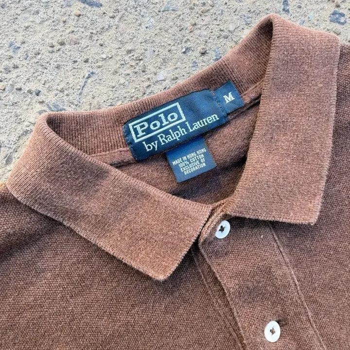 [BUNJANG] Polo Ralph Lauren Brown Long Sleeve Polo Shirt / 폴로 랄프로렌 브라운 긴팔 폴로티