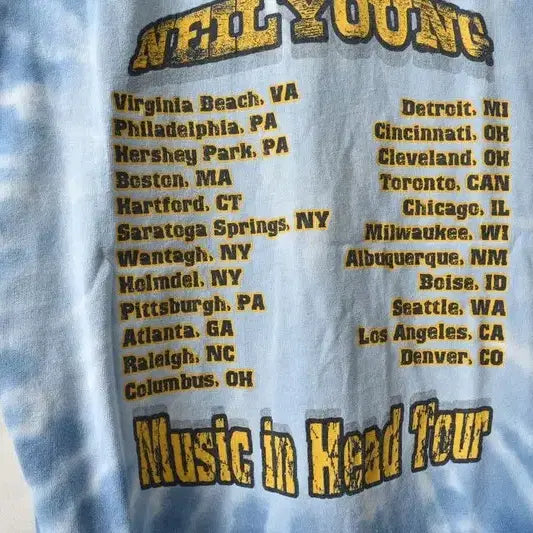 [BUNJANG] Neil Young 2000 Tour T-shirt / 00S 오피셜 닐영 밴드 반팔티 L M0367