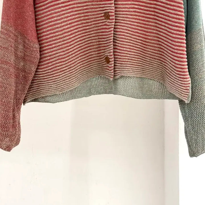 [BUNJANG] Vivienne Westwood Red Label Red Green Stripe Cardigan / 비비안 웨스트우드 레드라벨 레드 그린 스트라이프 배색 가디건